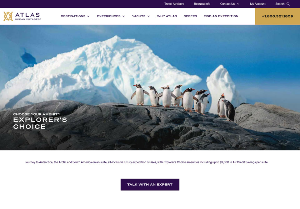 Preview of the Polar Expeditions landing page